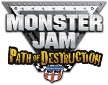 Monster Jam: Path of Destruction title screen for Nintendo DS